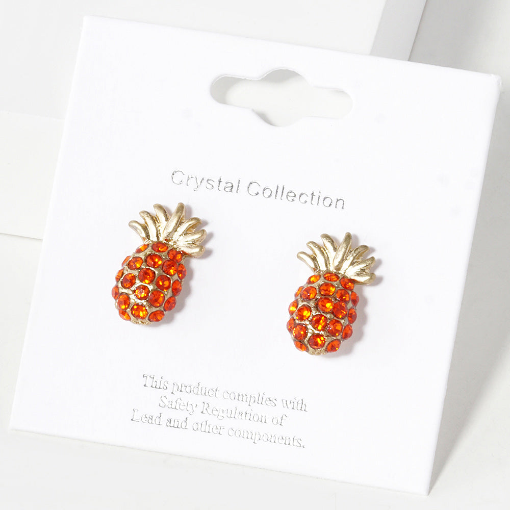 iLLASPARKZ Crystal Pave Pineapple Stud Earrings
