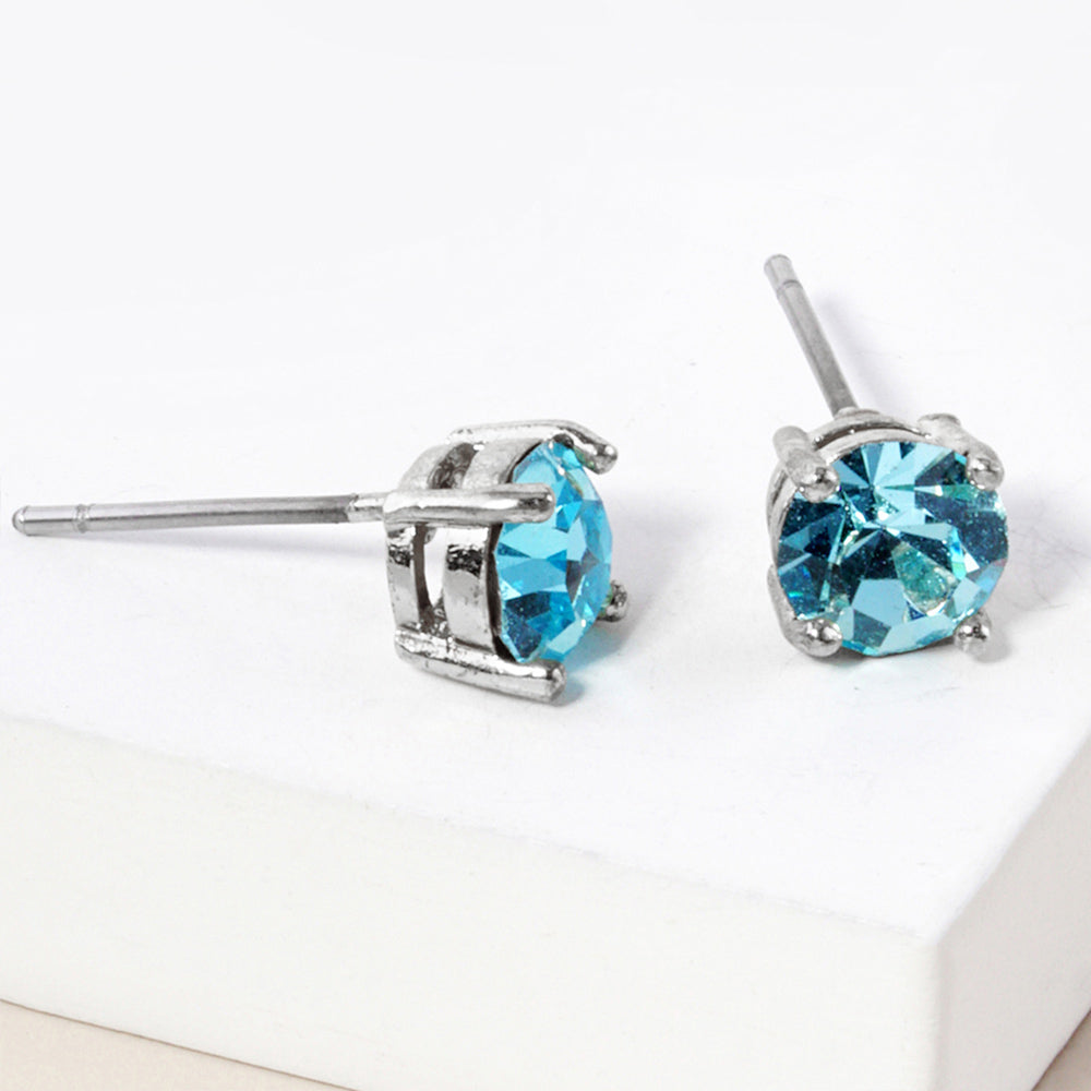 iLLASPARKZ March - Birthstone Stud Earrings