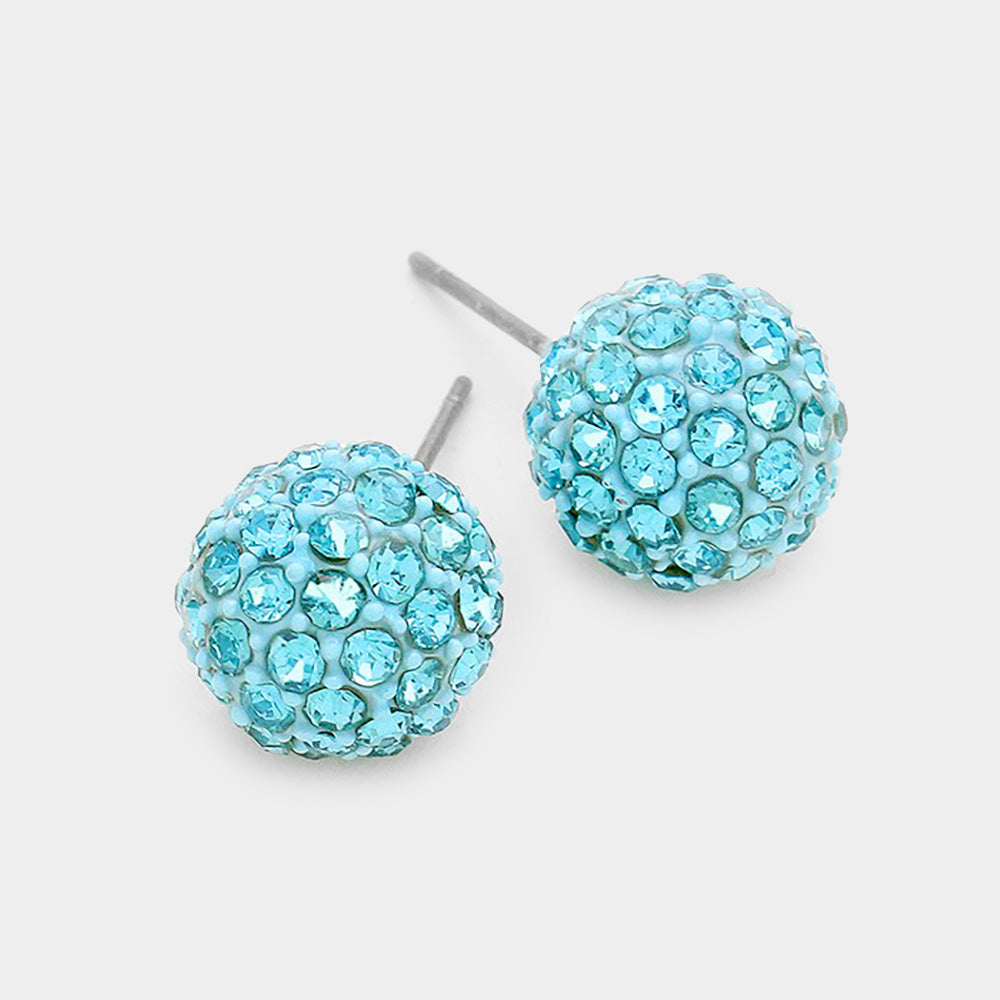 iLLASPARKZ Crystal Paved Disco Ball Stud Earrings