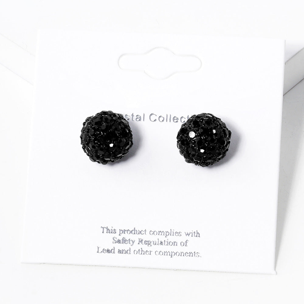 iLLASPARKZ Crystal Paved Disco Ball Stud Earrings