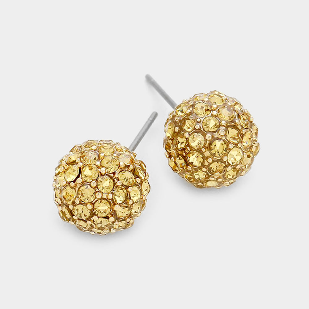 iLLASPARKZ Crystal Paved Disco Ball Stud Earrings