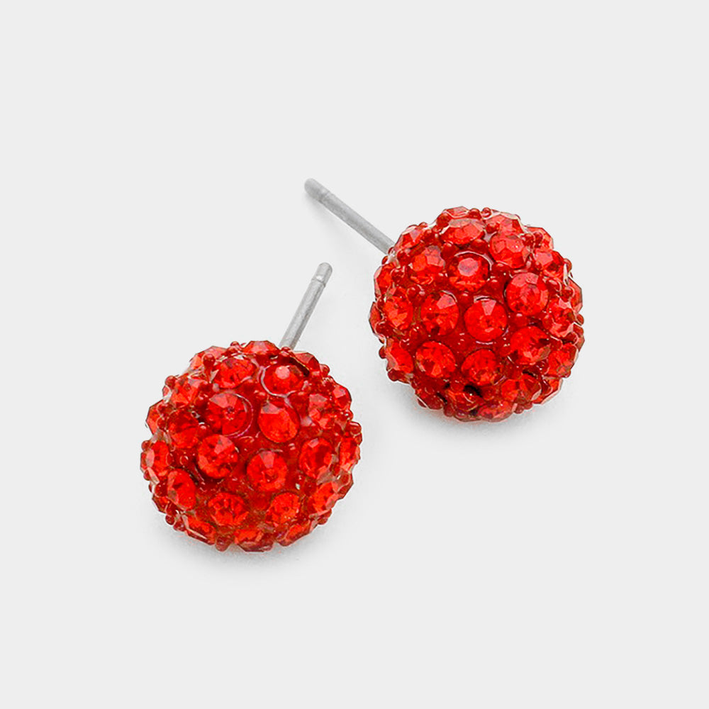 iLLASPARKZ Crystal Paved Disco Ball Stud Earrings