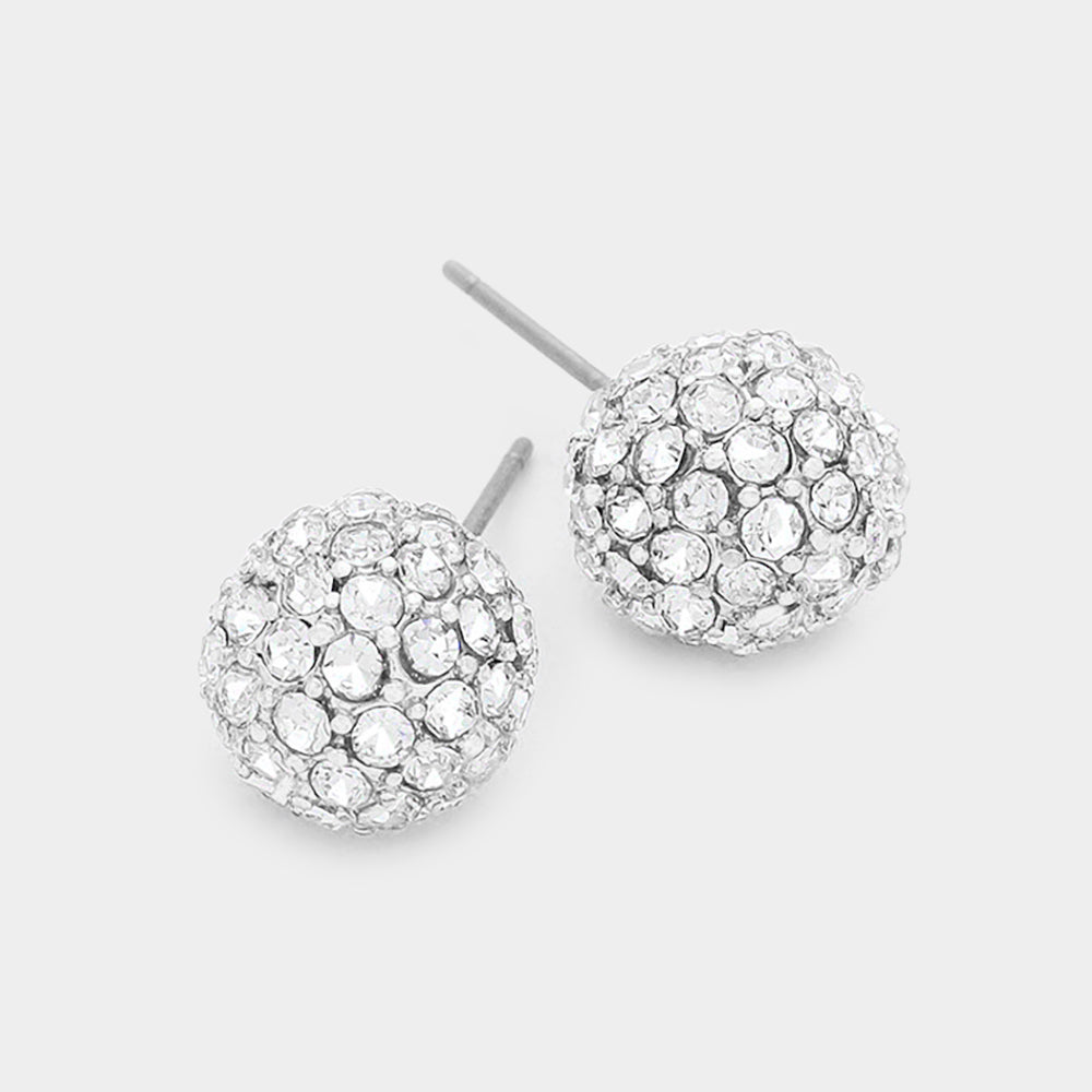 iLLASPARKZ Crystal Paved Disco Ball Stud Earrings