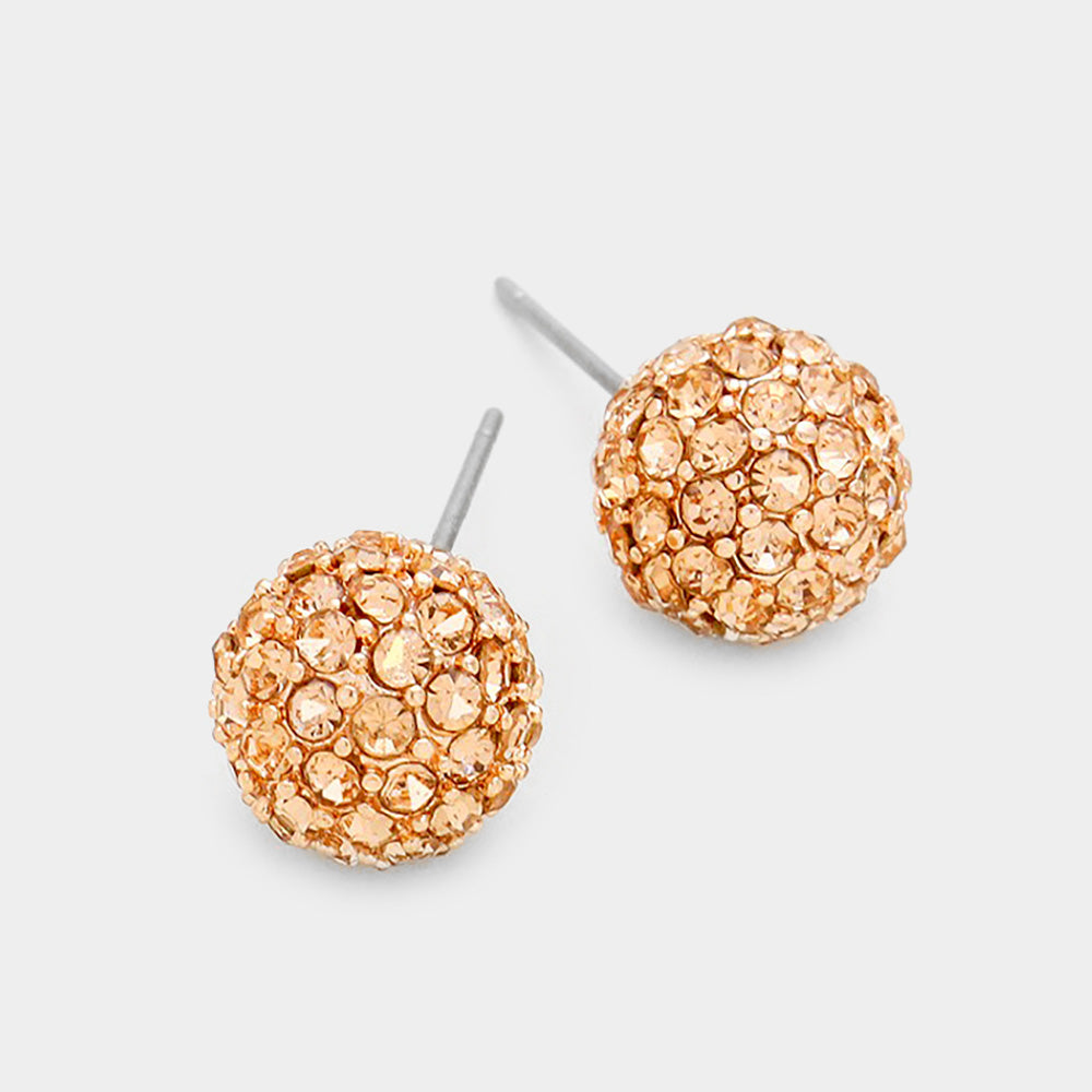 iLLASPARKZ Crystal Paved Disco Ball Stud Earrings