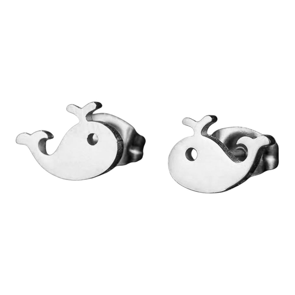 iLLASPARKZ Stainless Steel Dolphin Stud Earrings