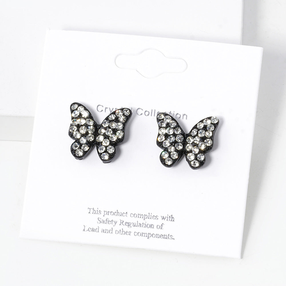 iLLASPARKZ Rhinestone Paved Butterfly Stud Earrings