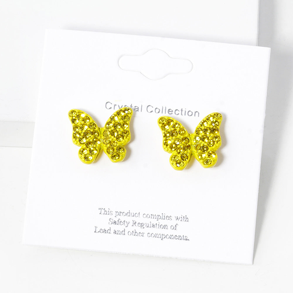 iLLASPARKZ Rhinestone Paved Butterfly Stud Earrings