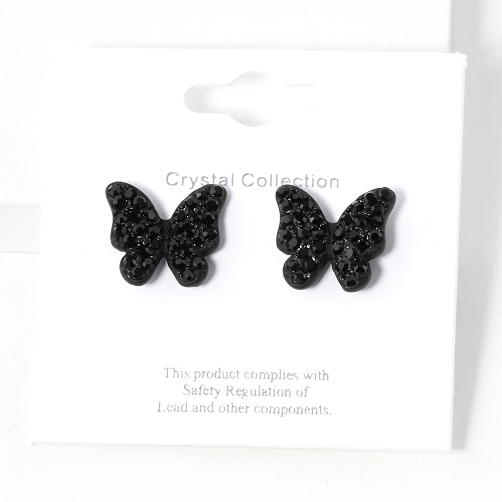 iLLASPARKZ Rhinestone Paved Butterfly Stud Earrings