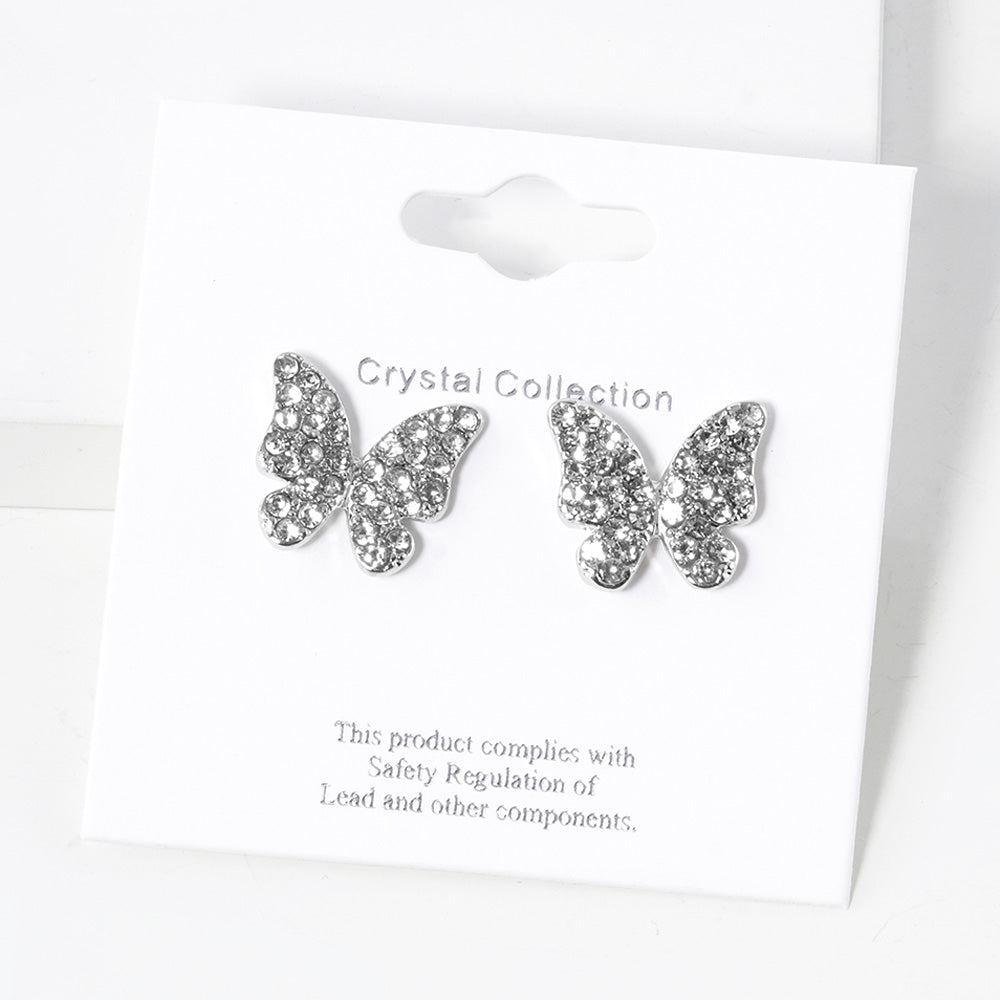 iLLASPARKZ Rhinestone Paved Butterfly Stud Earrings