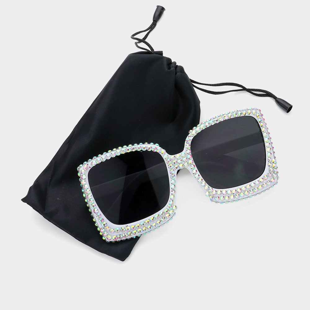 iLLASPARKZ Studded Cat Eye Square Sunglasses