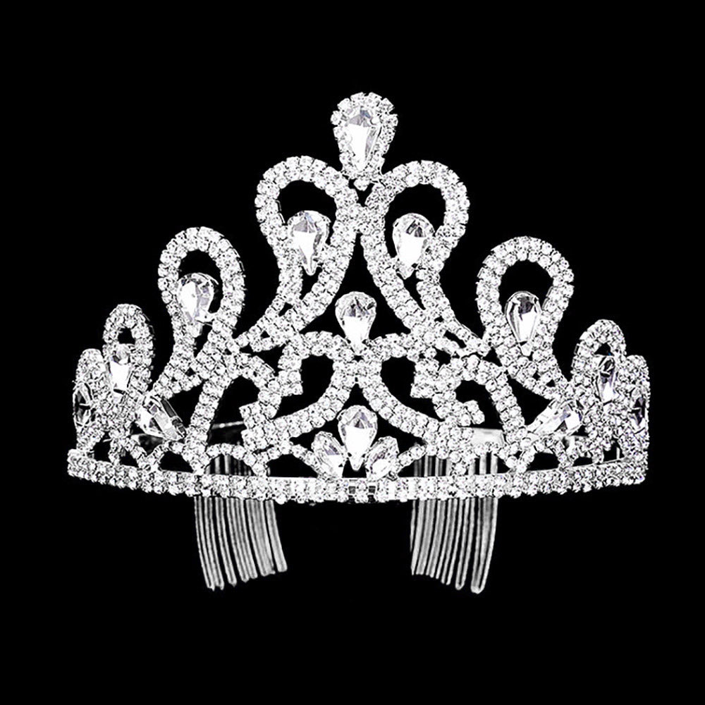 iLLASPARKZ Oval Crystal Accented Pageant Queen Tiara