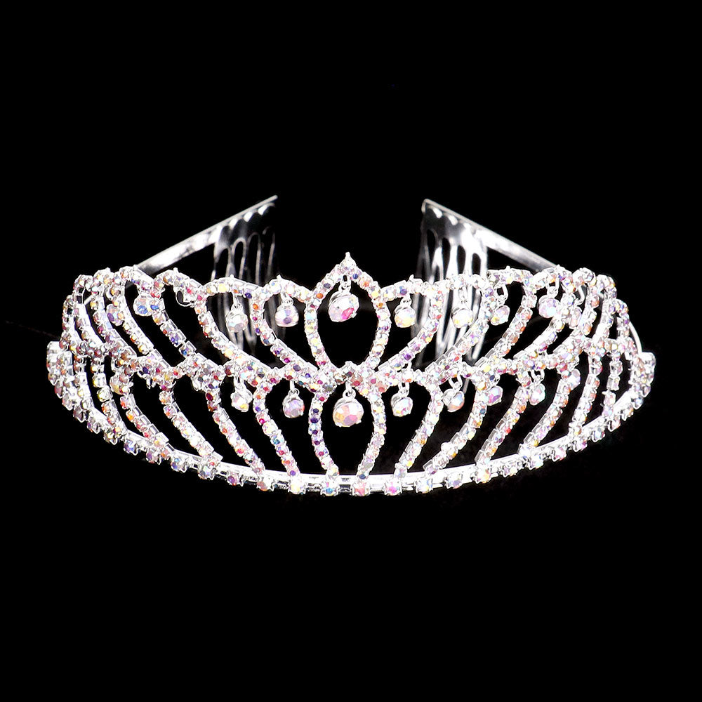 iLLASPARKZ Rhinestone Crystal Dangle Pageant Princess Tiara
