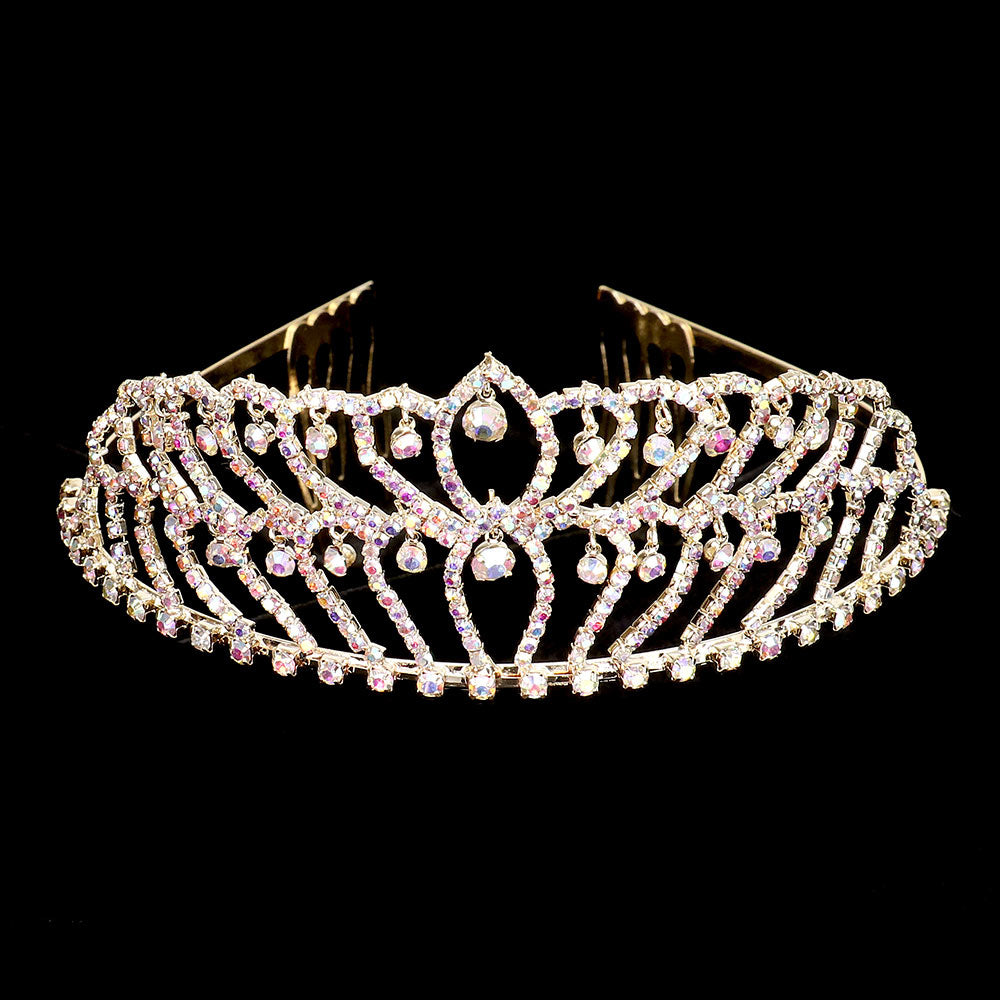 iLLASPARKZ Rhinestone Crystal Dangle Pageant Princess Tiara