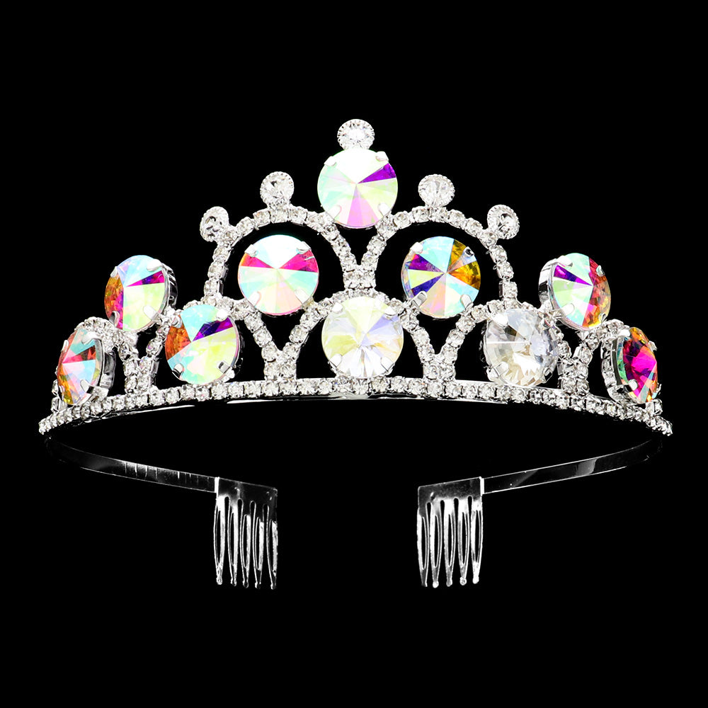 iLLASPARKZ Round Stone Embellished Princess Tiara