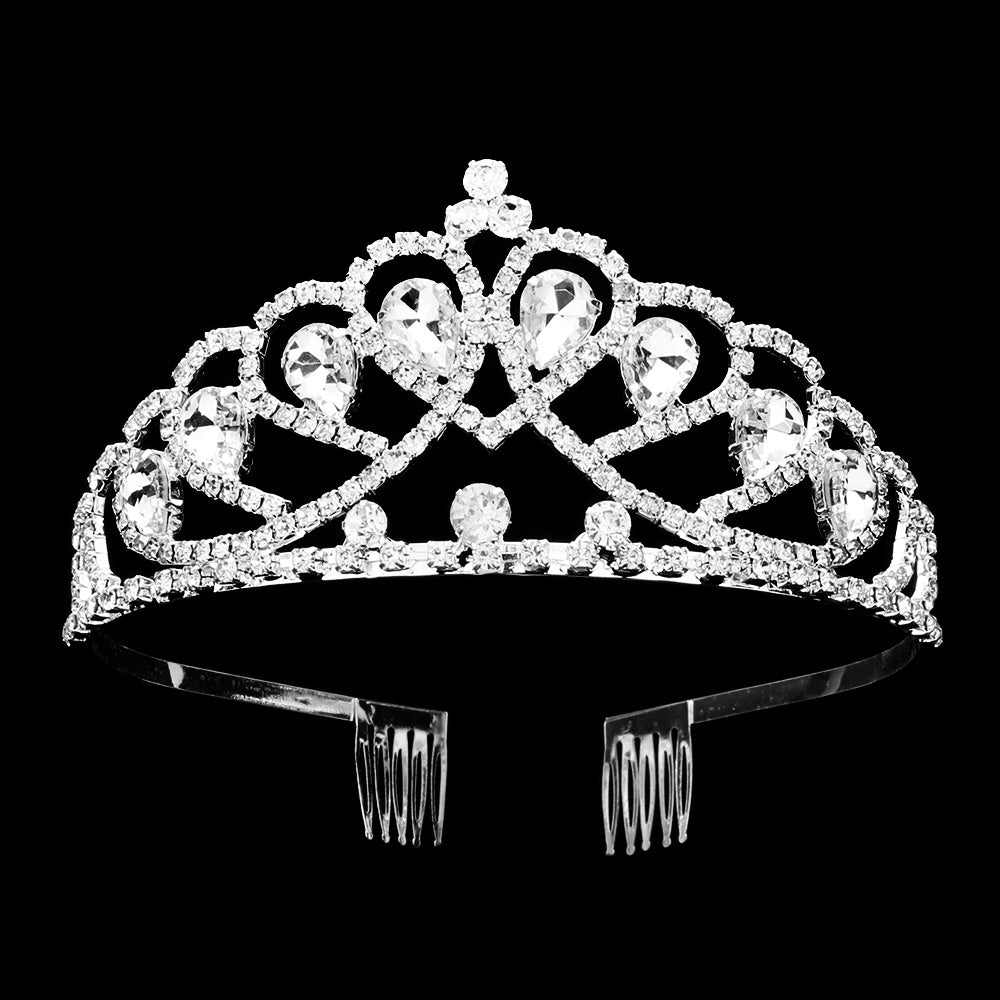 iLLASPARKZ Teardrop Stone Accented Princess Tiara