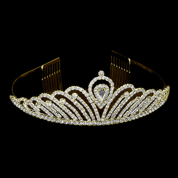 iLLASPARKZ Teardrop accented royal crystal rhinestone tiara