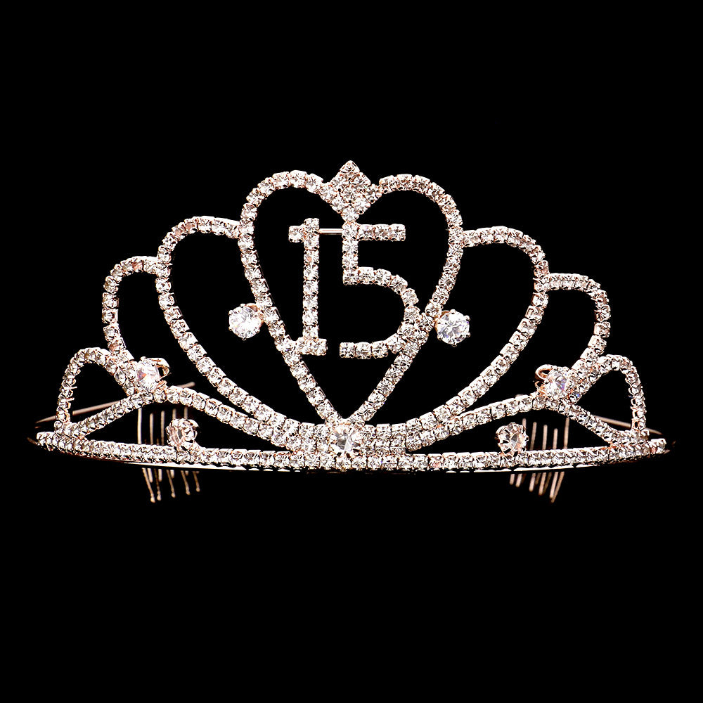 iLLASPARKZ Sweet 15 Rhinestone Princess Tiara