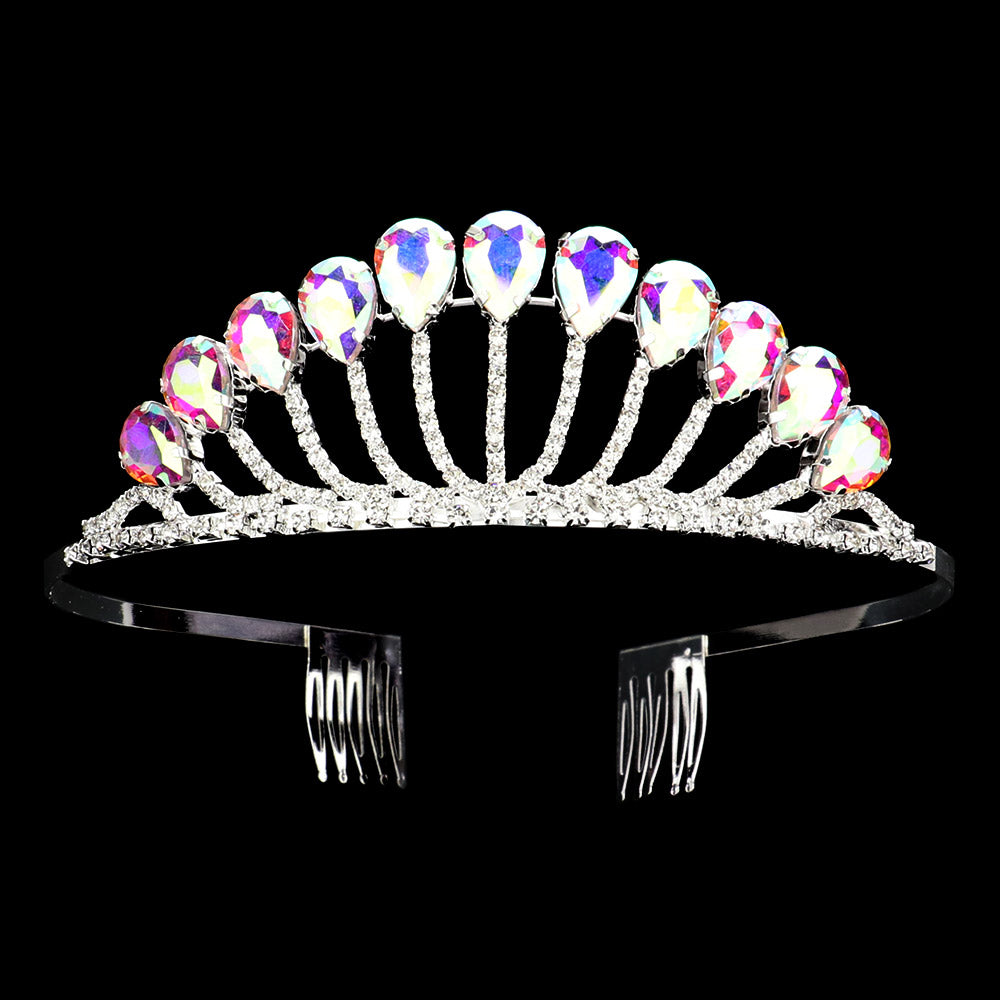 iLLASPARKZ Teardrop Stone Accented Princess Tiara