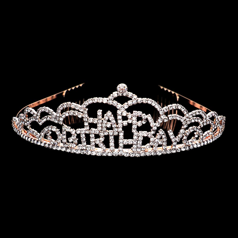 iLLASPARKZ Crystal Rhinestone Happy Birthday Party Tiara