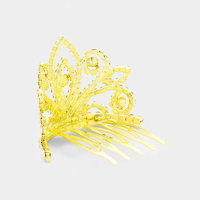 iLLASPARKZ Pave Rhinestone Crystal Princess Mini Tiara