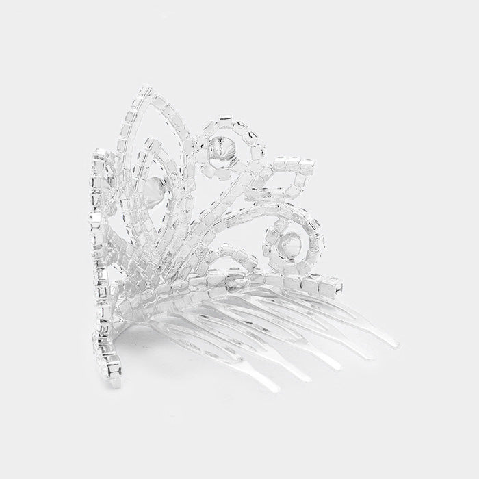 iLLASPARKZ Pave Rhinestone Crystal Princess Mini Tiara