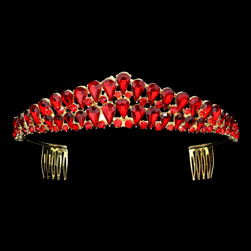 iLLASPARKZ Crystal Teardrop Cluster Pageant Queen Tiara