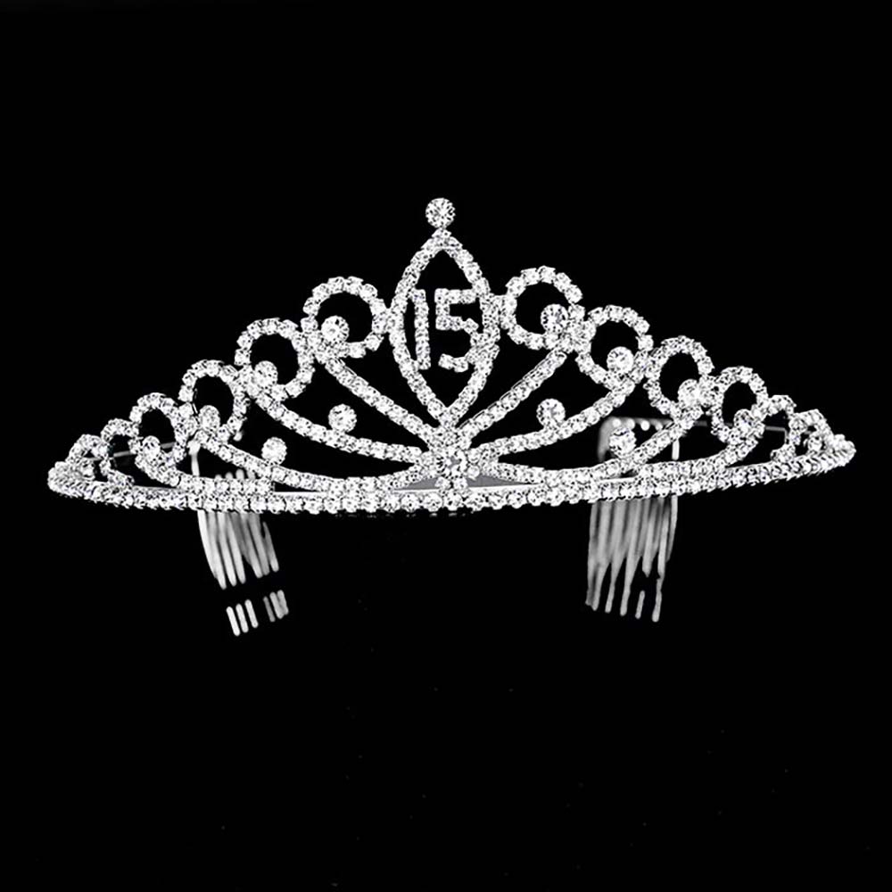 iLLASPARKZ Sweet 15 Rhinestone Princess Tiara