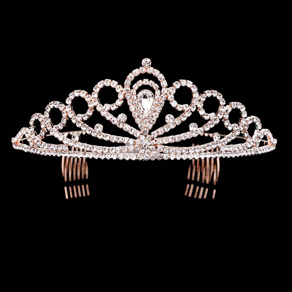 iLLASPARKZ Teardrop Crystal Rhinestone Pageant Princess Tiara