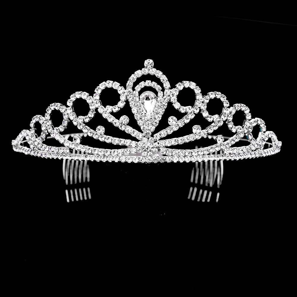 iLLASPARKZ Teardrop Crystal Rhinestone Pageant Princess Tiara