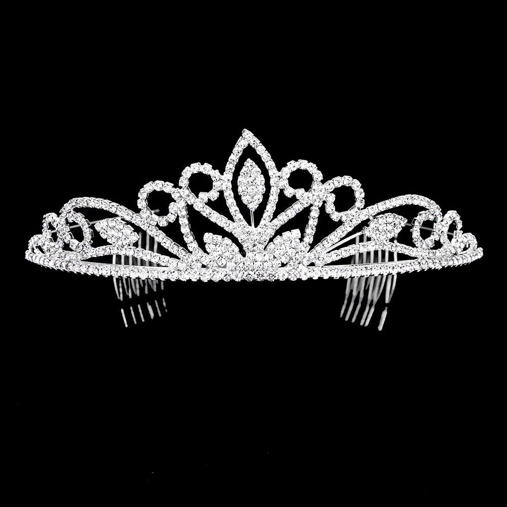 iLLASPARKZ Rhinestone Leaf Princess Tiara
