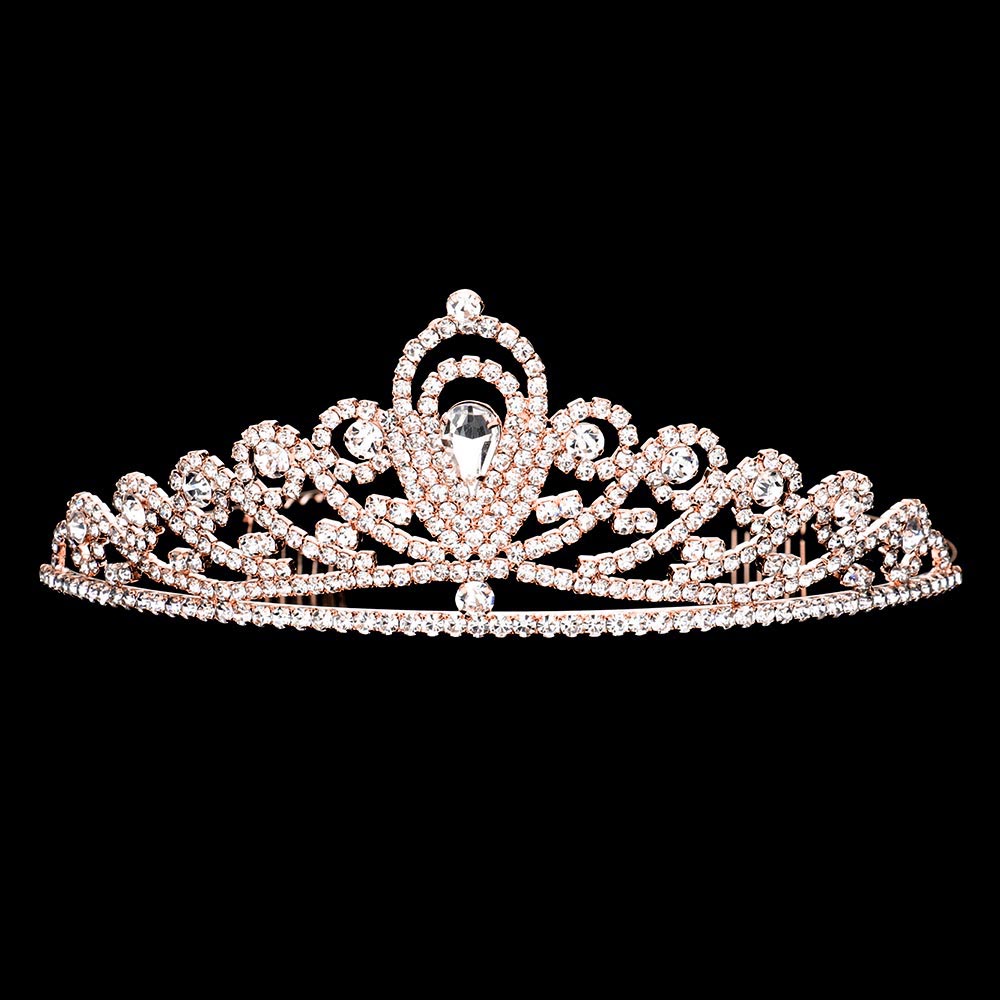 iLLASPARKZ Teardrop Center Rhinestone Princess Tiara