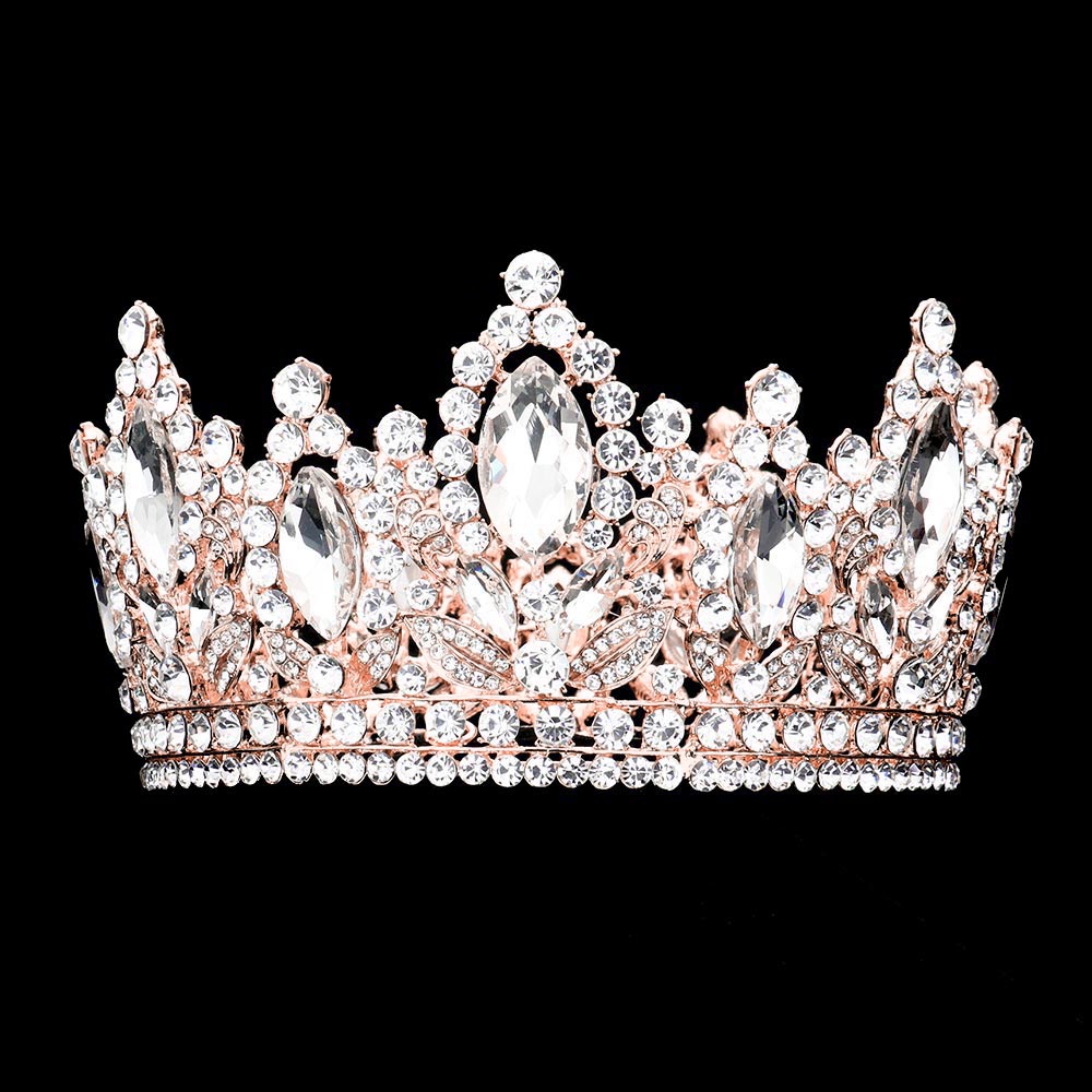 iLLASPARKZ Marquise Stone Accented Pageant Crown Tiara