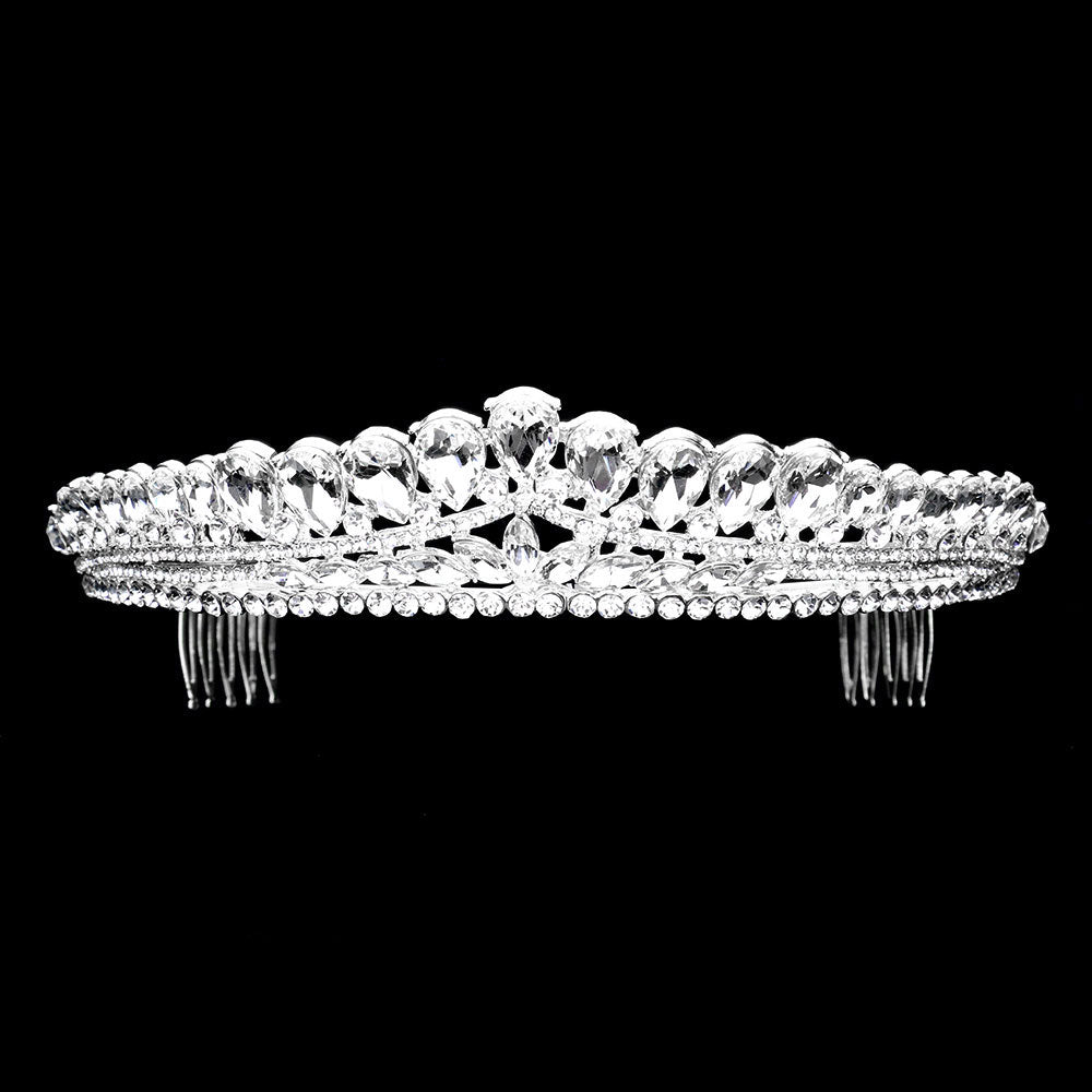 iLLASPARKZ Teardrop Cluster Detailed Princess Tiara