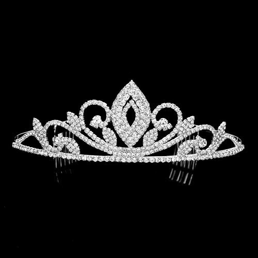 iLLASPARKZ Marquise Accented Rhinestone Princess Tiara