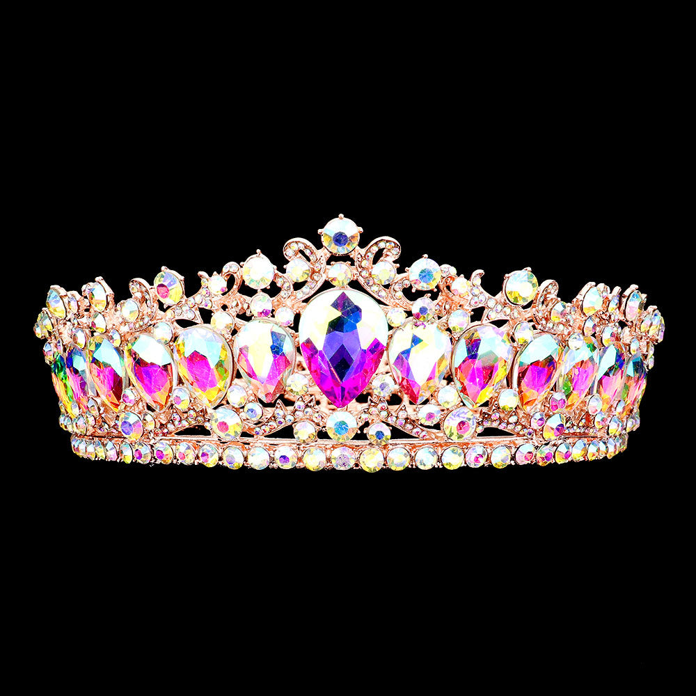 iLLASPARKZ Teardrop Stone Accented Crown Tiara