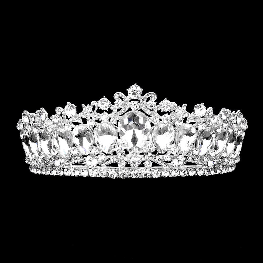 iLLASPARKZ Teardrop Stone Accented Crown Tiara