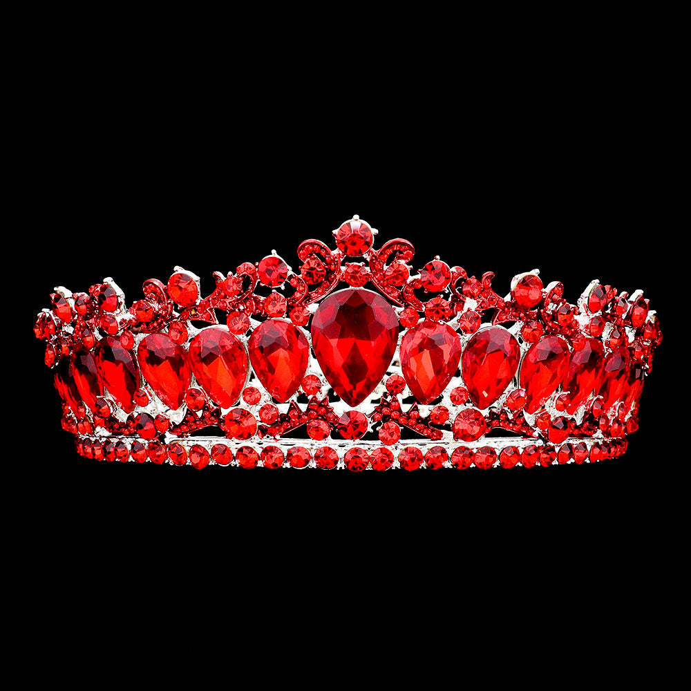 iLLASPARKZ Teardrop Stone Accented Crown Tiara