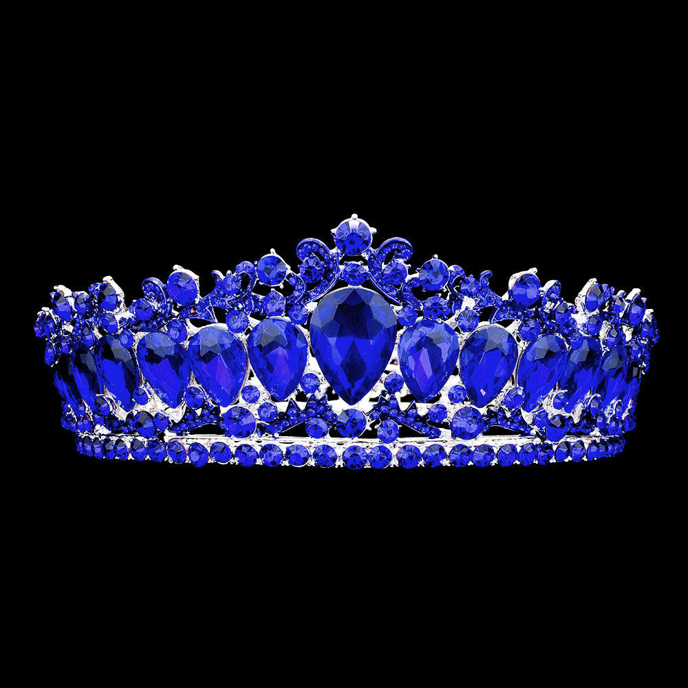 iLLASPARKZ Teardrop Stone Accented Crown Tiara