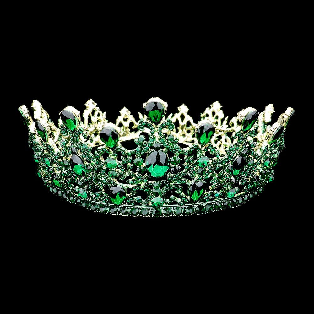 iLLASPARKZ Round Teardrop Stone Accented Princess Tiara