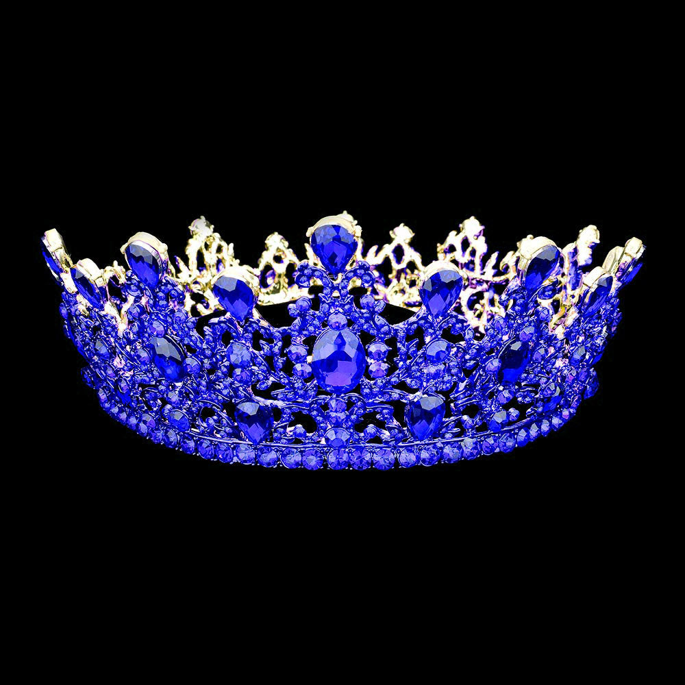 iLLASPARKZ Round Teardrop Stone Accented Princess Tiara