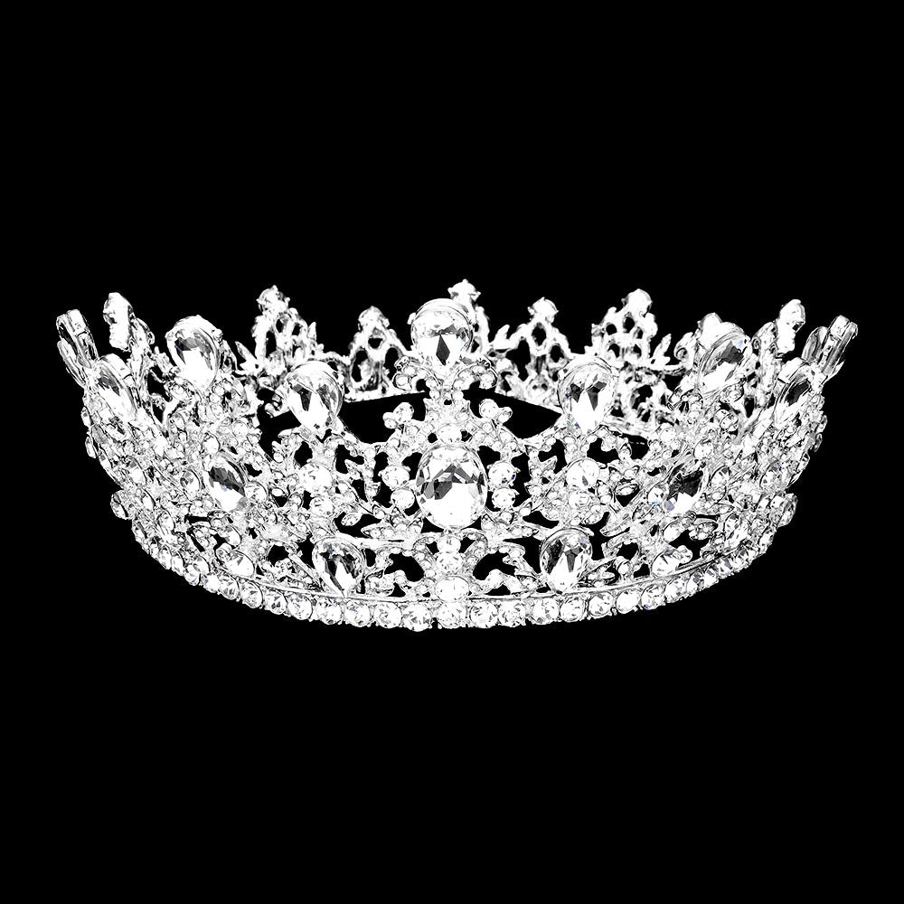 iLLASPARKZ Round Teardrop Stone Accented Princess Tiara