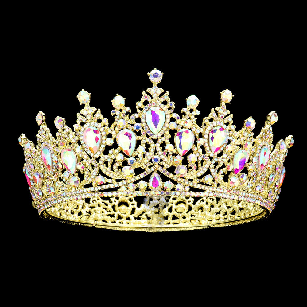 iLLASPARKZ Teardrop Stone Accented Crown Tiara