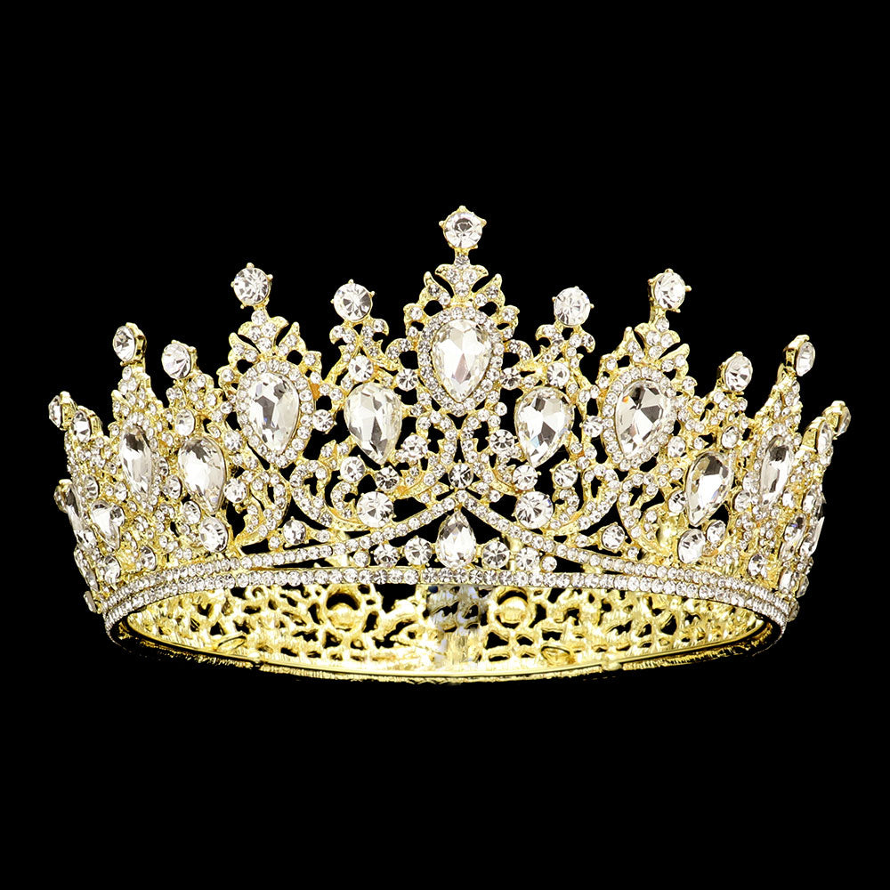 iLLASPARKZ Teardrop Stone Accented Crown Tiara
