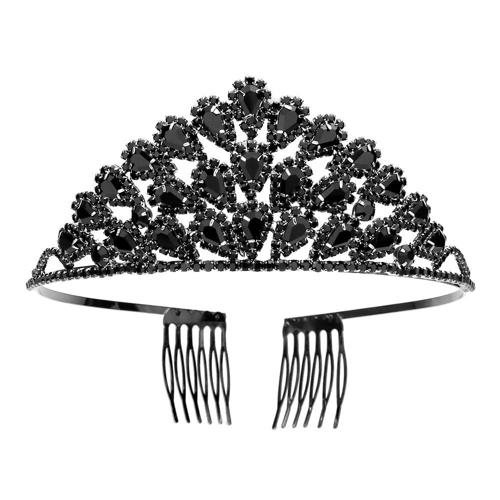 iLLASPARKZ Teardrop Stone Cluster Princess Tiara