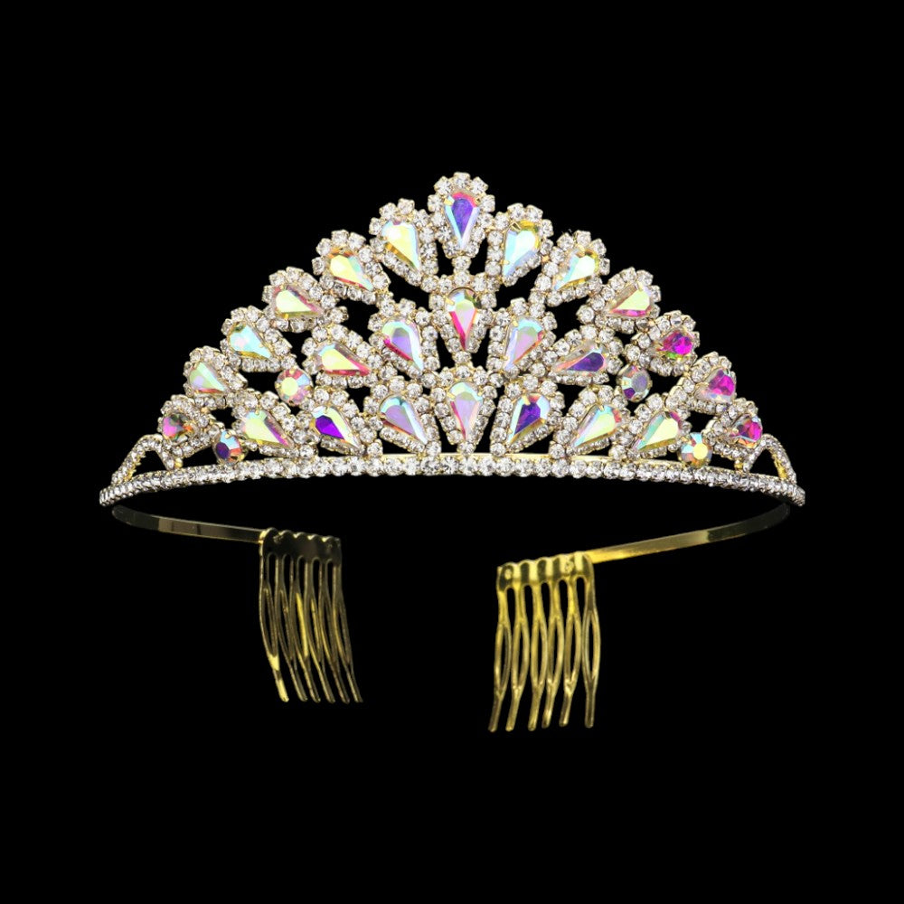iLLASPARKZ Teardrop Stone Cluster Princess Tiara
