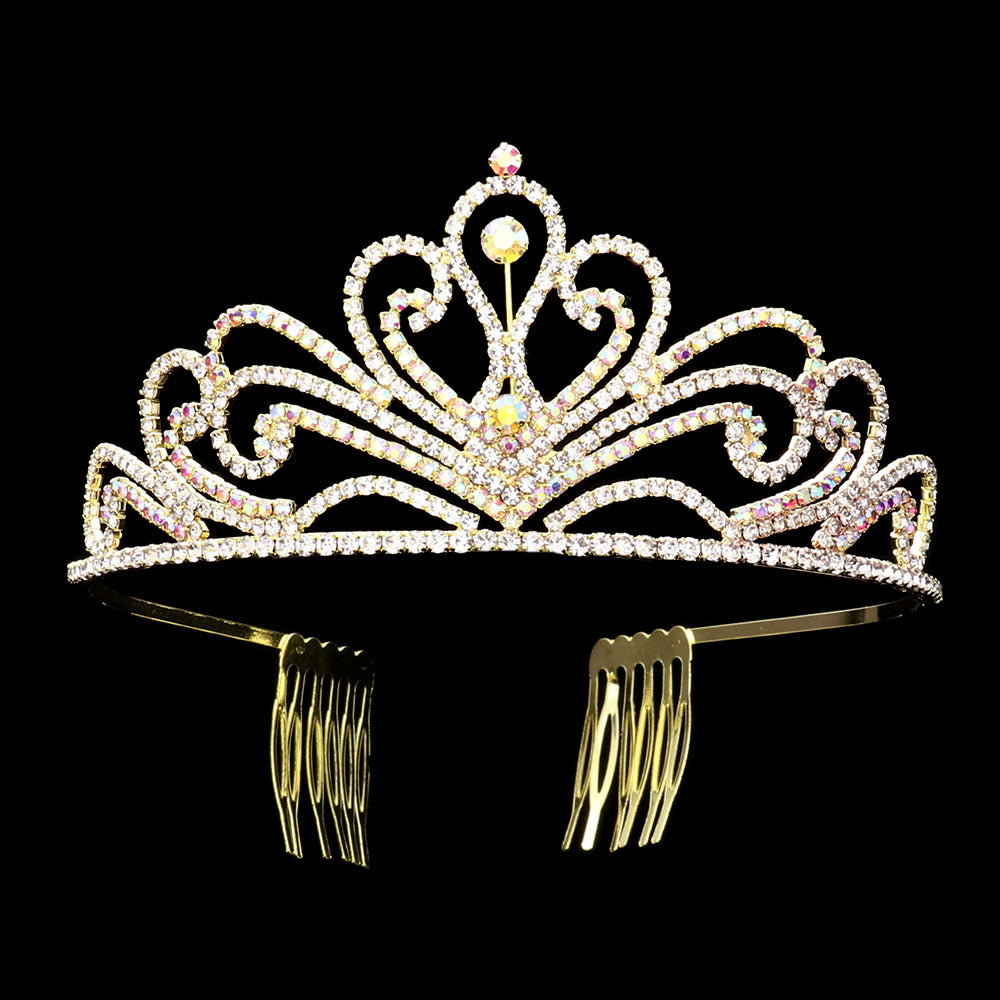 iLLASPARKZ Round Stone Accented Princess Tiara