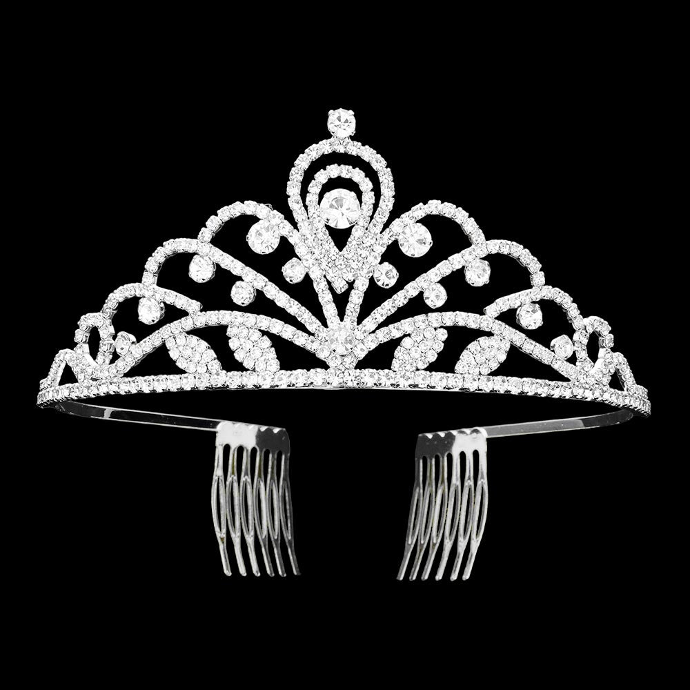 iLLASPARKZ Round Stone Accented Princess Tiara