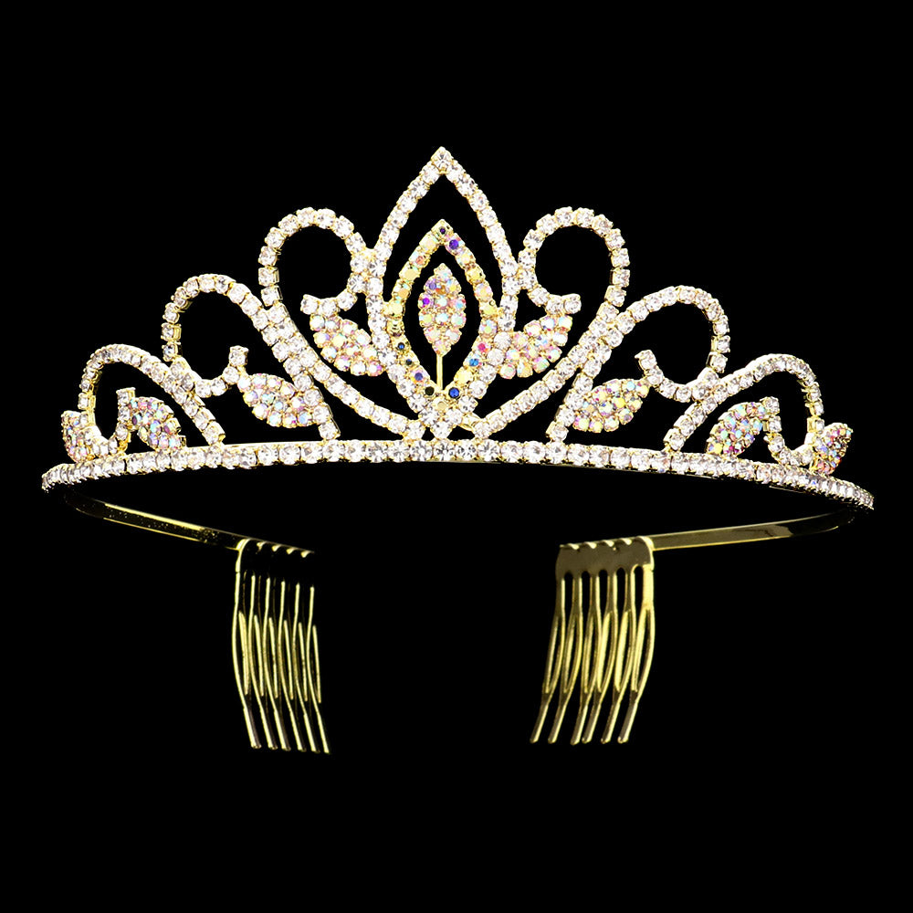 iLLASPARKZ Rhinestone Pave Marquise Pointed Princess Tiara