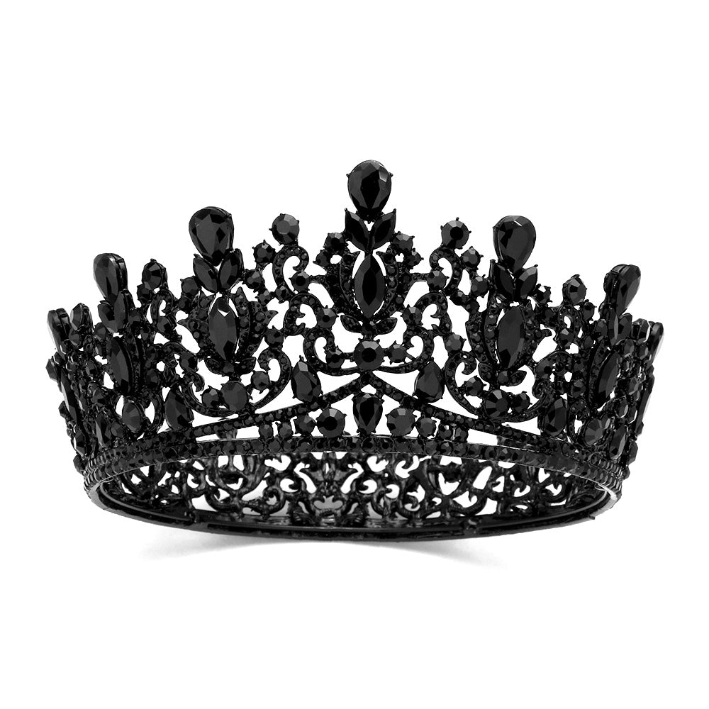iLLASPARKZ Teardrop Marquise Stone Accented Crown Tiara