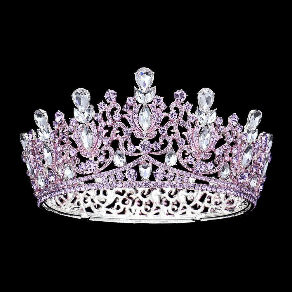 iLLASPARKZ Teardrop Marquise Stone Accented Crown Tiara